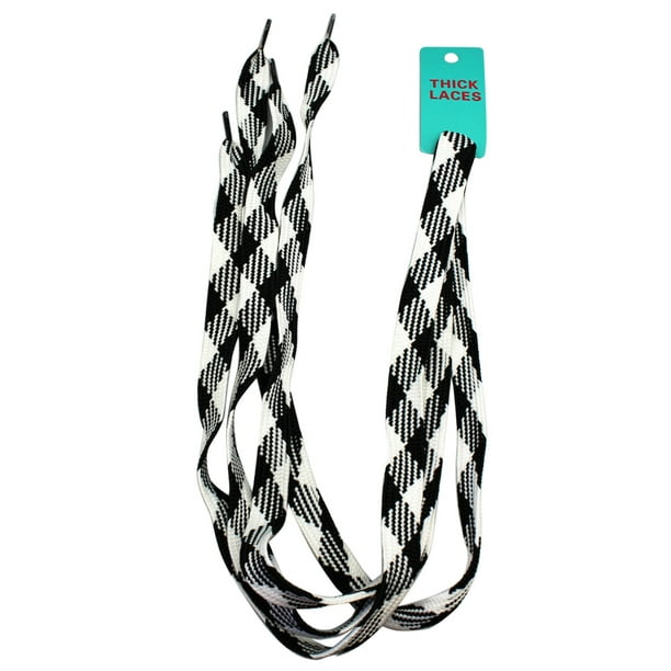 black and white flat laces