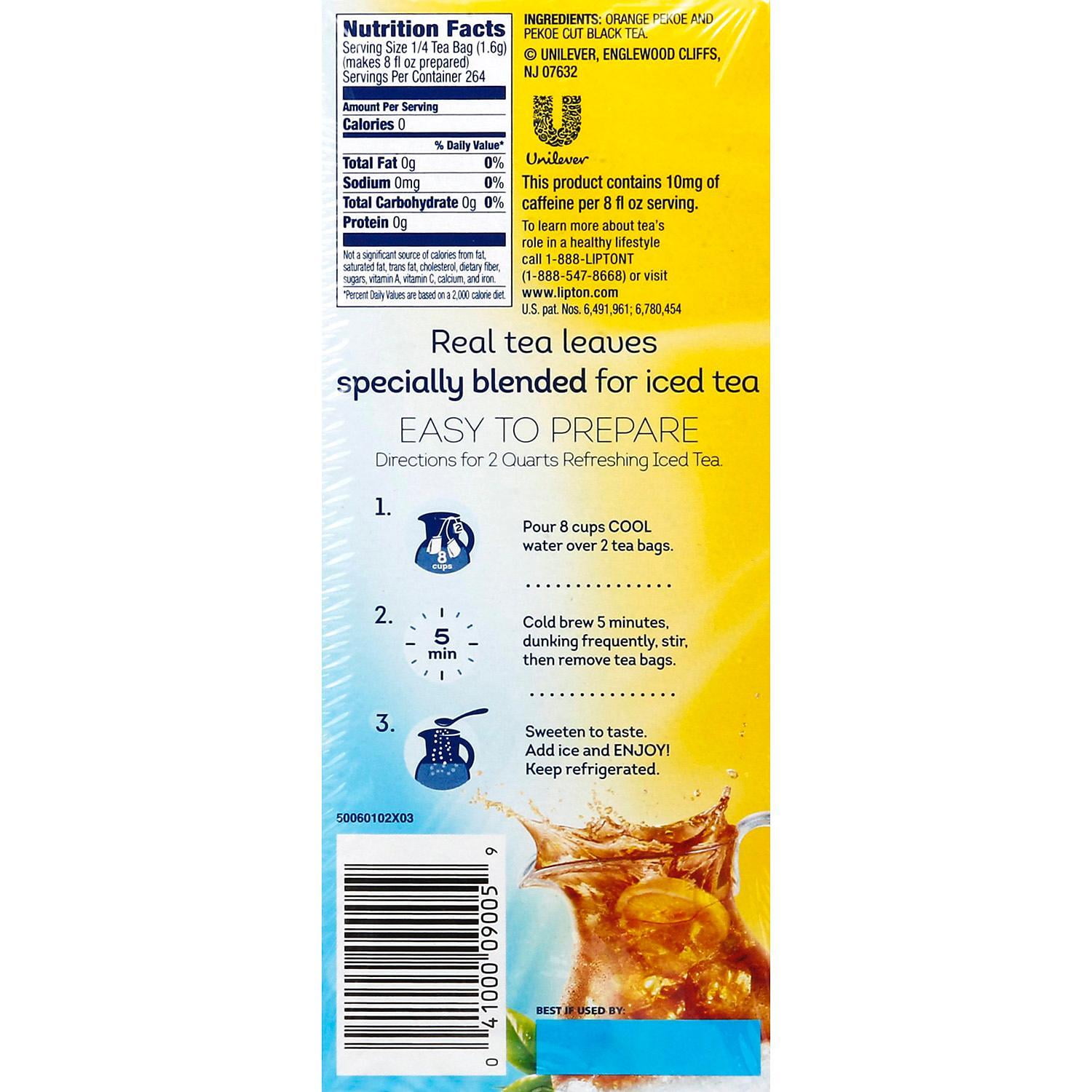Lipton Cold Brew Iced Tea - 66 Count Family Size Tea Bags Zero Calories
