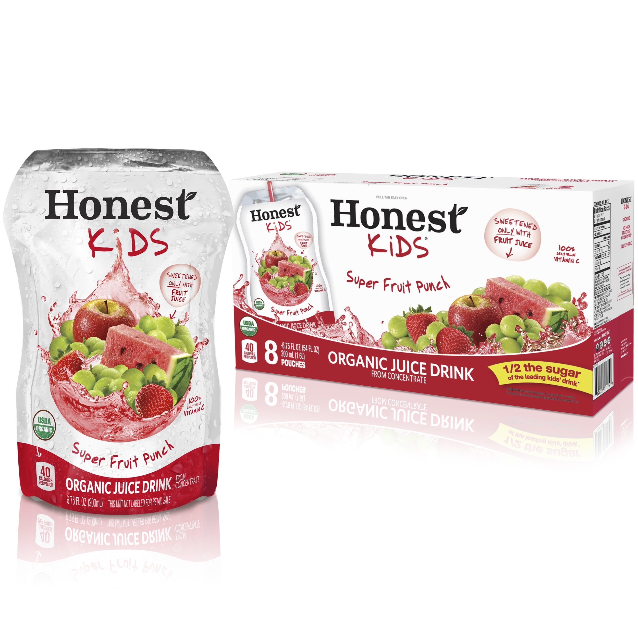 Honest Kids Super Fruit Punch Organic Fruit Juice, 6.75 fl oz, 8 Pack