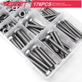 thumbnail image 6 of YEEZET 176PCS 1/4-20 5/16-18 3/8-16 Screws Assortment Kit 304 Stainless Steel Heavy Duty Bolts and Nuts Lock Flat Washers for Garage Door, 6 of 8