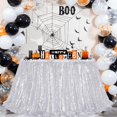 thumbnail image 1 of Mantel B-COOL redondo con lentejuelas, 335 cm, plateado, para decoración de fiestas, 1 of 7