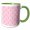 Green/White, variant on 3drose, Pink and White Zebra Stripes Chic Girly Art, 15oz Mug