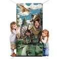 thumbnail image 2 of 1Set Polyester Photo Backdrop for Party Decoration with Plastic Non-Trace Wall Picture Hook and Iron Curtain Clips Rectangle Dinosaur 1800x900mm, 2 of 7