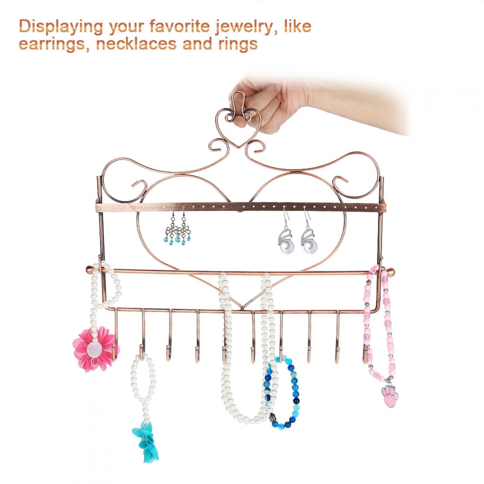 Earring Ear Studs Jewelry Display Stand Wall Type Necklace Organizer Holder Rack 