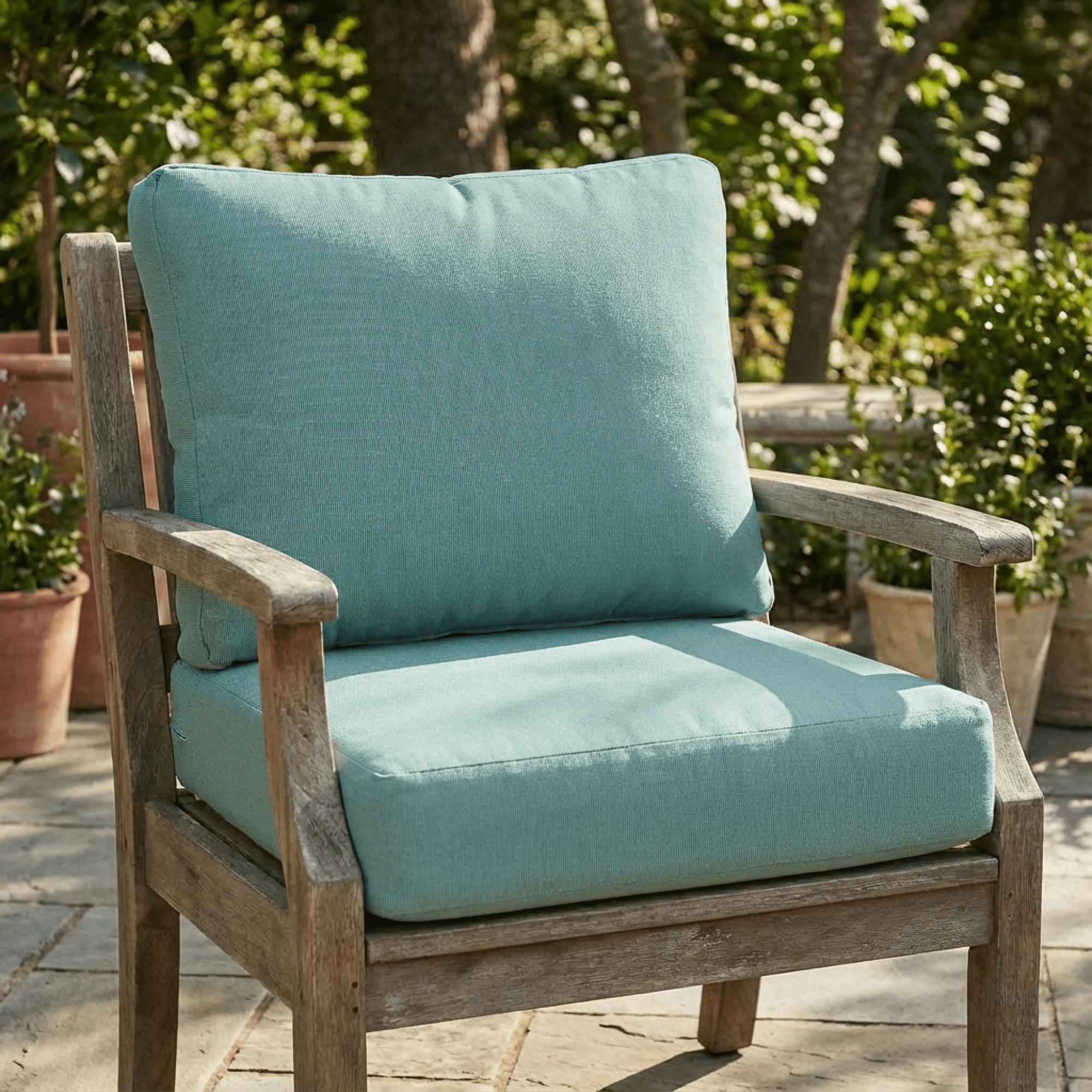 Jopath Outdoor Teal Club Chair Cushion Set with Seat Cushion and Back Cushion, Compatible with Most Club Chair for Patio Balcony Garden(Without Club Chair)