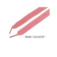 thumbnail image 3 of INSPIRE CHIC 2 Pairs Flat Plaid Laces Fabric Ribbon Two-Tone Checkered 0.6" Wide Shoelaces for Sneakers Red 160cm/63.0", 3 of 7