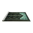 thumbnail image 2 of Ahgly Company Machine Washable Indoor Rectangle Persian Turquoise Blue Traditional Area Rugs, 7' x 9', 2 of 4