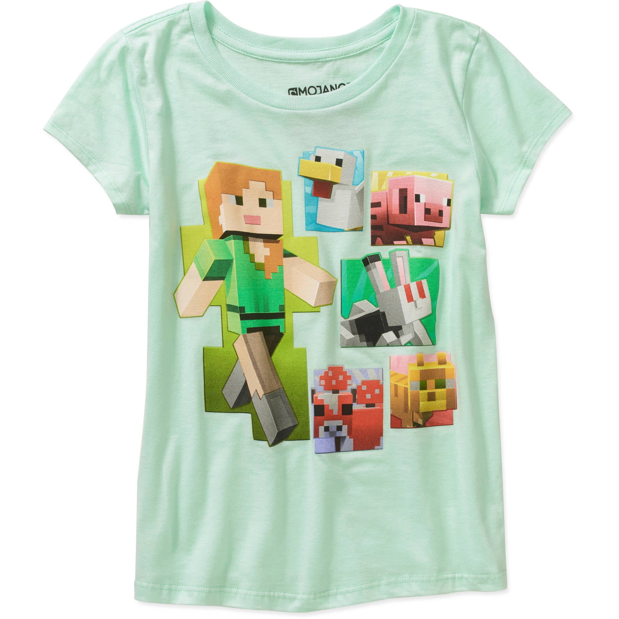 Minecraft Girls Alex And Friends Short Sleeve Crew Neck Graphic T Shirt Walmart Com Walmart Com - roblox minecraft alex shirt
