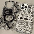 thumbnail image 2 of Funda Airbag a prueba de golpes, funda transparente de Anime para C-Coraline IPhone 16 15 14 13 12 11 Pro Max 14 15 7 8 Plus X XR XS Max SE2020, 2 of 5