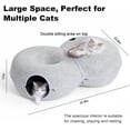 thumbnail image 2 of 8-Shaped Large Cat Tunnel Bed for Indoor Cats, Infinite Circulation Peekaboo Cat Cave with 12 Toy Balls, Cat Donut Tunnel for Cats up to 30 Pounds (Light Grey, L 38x24x11in), 2 of 12
