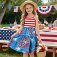 thumbnail image 6 of LJEFF Girls 4th of July Sleeveless Tiered Dress, Flowy Patriotic clothes Summer Casual Dresses for Kids Blue Size 11 T, 6 of 9