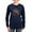 Navy, variant on - Pugs Ninja T Shirt Women's Long Sleeve T Shirt - Women's Long Sleeve Graphic Tee Casual Fit