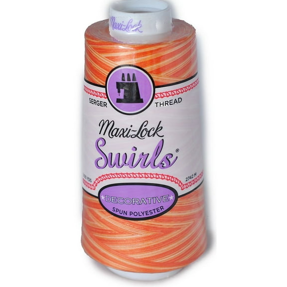 Maxi Lock Swirls Orange Creamsicle Serger Thread 53-M51