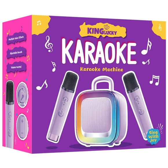 Máquina de karaoke Kinglucky Voice Changing con 2 micrófonos para niños