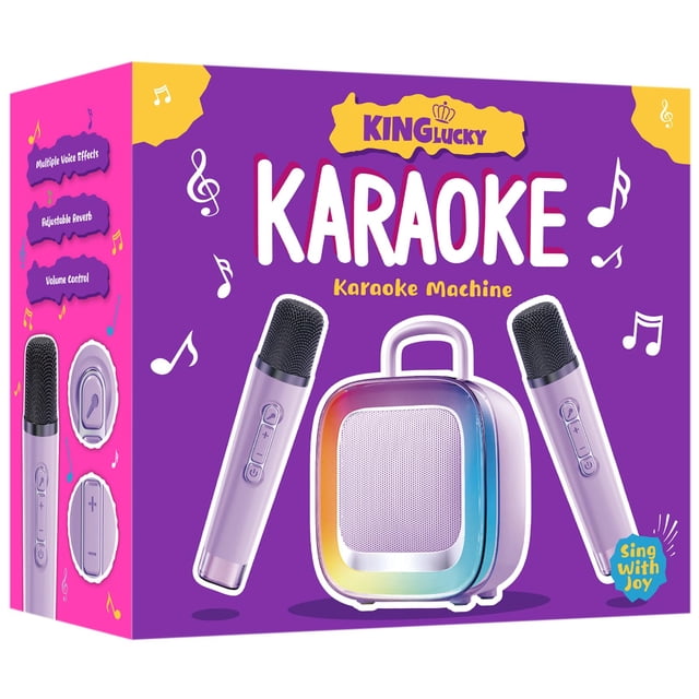 Máquina de karaoke Kinglucky Voice Changing con 2 micrófonos para niños