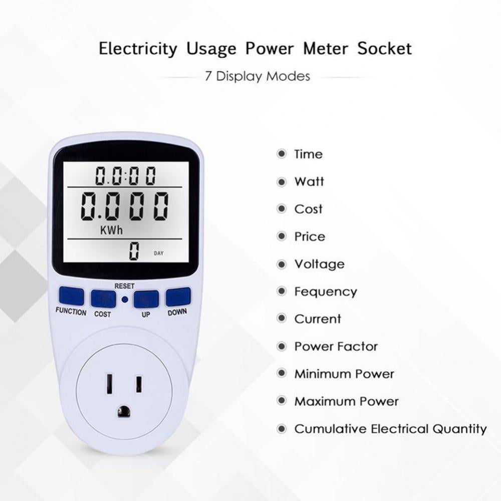 Digital Plug in Power Meter Wattmeter Electricity Socket Watt Monitor Analyzer 