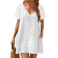 thumbnail image 1 of Vestido de playa con lunares suizos en forma de gelatina en flor para cubrir el traje de baño, 1 of 7