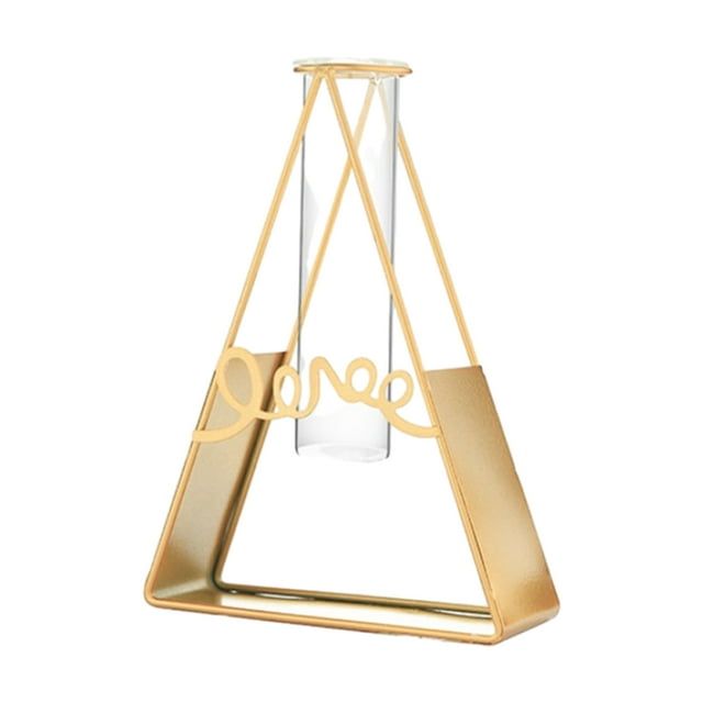 Billuyoard Florero decorativo dorado para centros de y ramos magníficos Floreros de vidrio para centros de Decoración del hogar B