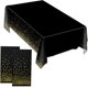 thumbnail image 1 of 2 manteles de lunares dorados, manteles de fiesta, mantel rectangular de 137 x 274 cm, manteles reutilizables, mantel impermeable, manteles de plástico, manteles de mesa de fiesta (negro), 1 of 5