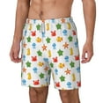 thumbnail image 2 of Uemuo Undersea Animals Pattern Mens Swim Trunks Quick Dry Board Shorts with Mesh Lining, Stretch Beach Shorts Quick Dry No-Chafing Board Shorts-Large, 2 of 9