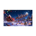thumbnail image 1 of Gran pancarta para puerta de garaje exterior para la temporada navideña Cartel de bienvenida festivo para colgar en el porche delantero del jardín con Papá Noel, renos, muñeco de nieve y felicita..., 1 of 5
