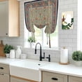 thumbnail image 5 of Boho Floral Tie Up Curtains for Windows, Adjustable Balloon Window Shades, Vintage Flowers Abstract Art Ethic Tribe Kitchen Window Treatments Farmhouse Short Curtains with Rod Pocket 42"x45", 5 of 8