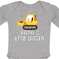 thumbnail image 4 of Inktastic Papa Little Digger Construction Truck Boys Long Sleeve Baby Bodysuit, 4 of 5