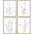thumbnail image 3 of PixonSign&nbsp;Framed Teal Green Forest Plants Wall Art, Set of 4 Nature Tree Vine Branches Wall Decor Prints, Botanical Floral Wall Décor, Rustic Artwork for Living Room, Bedroom - 12"x16" Natural, 3 of 5