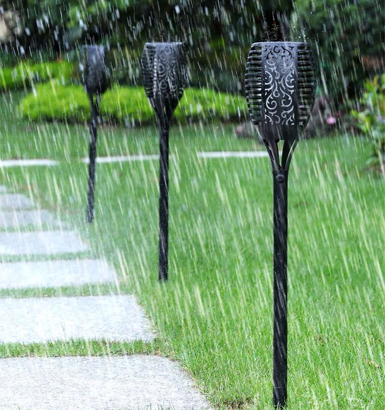 (10 PACK) Solar Path Torches Lights Dancing Flame Lighting 96 LED Dusk to Dawn Auto On Off... by