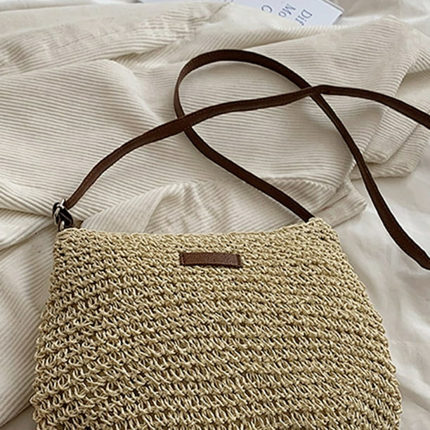 Bolso Paja Mujer Bolso De Mano De Rafia De Crochet / Bolso De Paja Tejido Para Playa De Verano Para Hombro Y Bandolera - España Bolso Negro Verano Mujer