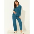 thumbnail image 2 of DARING DIVA Women's Soft Modal Button Down Pajama Sets L Peacock Blue, 2 of 5