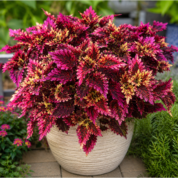 Set of 3 Live Florida Sun Rose Coleus Plants 4-6 Inches Tall, Colorful Landscape Plants for Patio and Garden