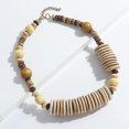 thumbnail image 4 of Collar de cuentas de madera gruesa, gargantilla tribal africana boho, joyería de vacaciones hippie playera de verano, regalos para mujeres y hombres, 4 of 5