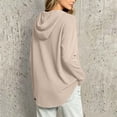 thumbnail image 6 of Tqcoqu Women's Waffle Knit Henley Button Hoodie,Drawstring V Neck Drop Shoulder Long Sleeve Casual Pullover Tops,Beige Women's S-XXL, 6 of 7