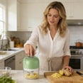thumbnail image 5 of VMWMSSR Electric Garlic Chopper, Mini Rechargeable One-Touch Food Chopper, Portable Electric Garlic Mincer For Kitchen Home Cooking Food Prep Green-11x8.5cm, 5 of 6