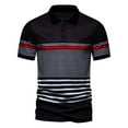 thumbnail image 2 of Sngxgn Men's Slim Fit Short Sleeve Polo T-Shirt(Black,XL), 2 of 9