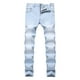 thumbnail image 1 of Pantalones largos de moda para hombre, con lazo elástico, ajustados, de pierna recta pequeña, 1 of 7