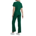 thumbnail image 4 of WULMLEO Womens Scrubs Outfits 2 Piece V Neck Petite Scrub Sets Soft Comfortable Short Sleeve Fashion Nurse Uniform Shirts and Joggers Medical Spring Stretch Nursing Workwear Dark Green L, 4 of 4