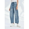 thumbnail image 6 of Sherrylily Women Baggy Boyfriend Jeans Pant Vintage Wide Leg Mid Rise Barrel Denim Fashion Ankle Pants, 6 of 6