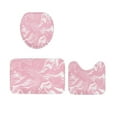 thumbnail image 5 of Pink Marble Bathroom Decor 3 Pcs Set Shower Curtain with Non-Slip Absorbent Rugs U Shape Mat Toilet Cover Waterproof Easy Care, 5 of 6