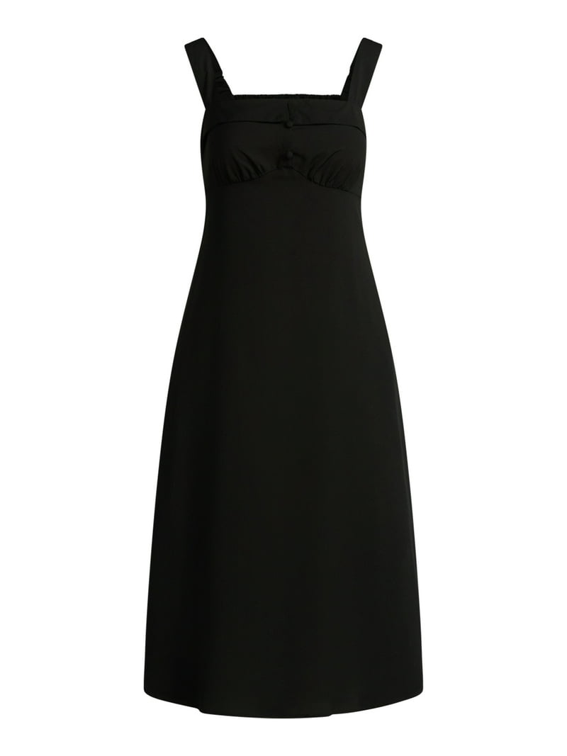 Scoop Women's and Women's Plus Foldover Square Neck Midi Dress, Sizes XS-4X  - Walmart.com