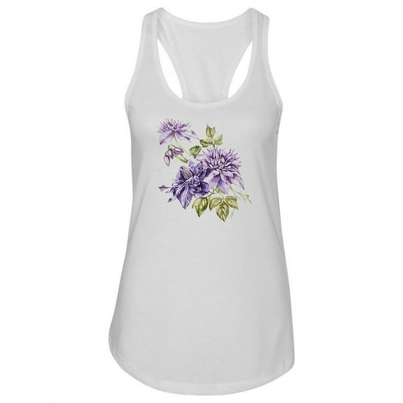 Clematis Flower Blossom Racerback Tank Women -Image by Shutterstock, Female x-Large