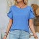thumbnail image 2 of Blusas de Algodón para las Mujeres Impresas Cuello Redondo 3/4 Manga Casual Camiseta, Ligero Top de Algodón de Imitación para el Hogar, Diario Y Cuatro Estaciones de Uso, 2 of 4