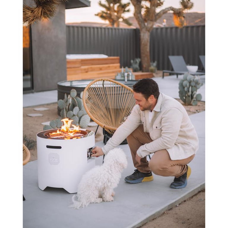 Ukiah Voyager 20 in. W Stainless Steel Round Electric Fire Pit
