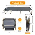 thumbnail image 3 of Jacgood Portable Folding Camping Cot Bed with Adjustable 5-Position Lounge Chair, Pillow, 3 of 9