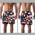 thumbnail image 3 of luoweisi Men's Beach Shorts Quick Dry Swim Trunks with Mesh Lining American Flag and Plants L, 3 of 5