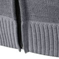 thumbnail image 6 of Men's Solid Color Cardigan Casual Long Sleeve Full Zip Sweater Stand Collar Knit Jackets Winter Loose Outerwear for Men (Gray XL), 6 of 7
