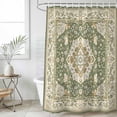 thumbnail image 6 of Southwestern Sage Green Shower Curtain Set - Extra Long 72" x 96" Washable Bathtub Curtain with 12 Hooks, Tribal Antique Boho-Chic Heritage Waterproof Fabric Stall Shower Curtains for Bathroom Décor, 6 of 6