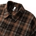 thumbnail image 6 of Gamivast Plaid Shirts for Men-Oversized Long Sleeve Button Down Shirt with Pockets Fall Collared Flannel Shirts Fall Jackets Brown XXL, 6 of 7