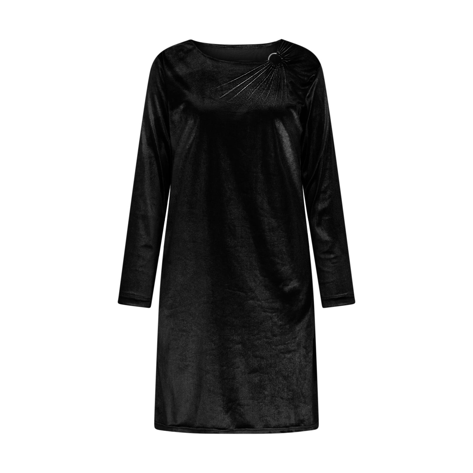 OSFVNOXV Retro Velvet Dress for Petite Women Long Sleeve Mini Length Wedding Guest Dress,Luxury Gifts for Girlfriend